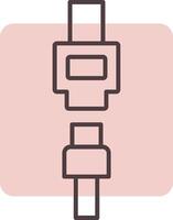 Seat Belt Line  Shape Colors Icon vector