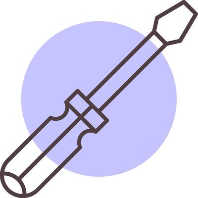 Screwdriver Line  Shape Colors Icon