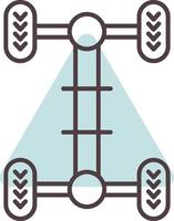 Chassis Line  Shape Colors Icon vector