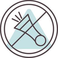 No Horn Line  Shape Colors Icon vector