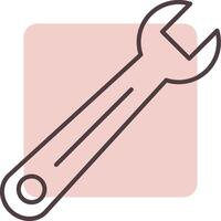 Wrench Line  Shape Colors Icon vector