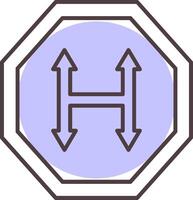 Junction Line  Shape Colors Icon vector