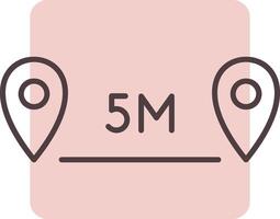 Distance Line  Shape Colors Icon vector