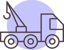 Tow Truck Line  Shape Colors Icon vector