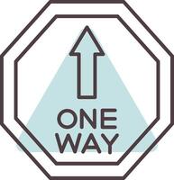 One Way Line  Shape Colors Icon vector