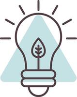 Eco Bulb Line  Shape Colors Icon vector