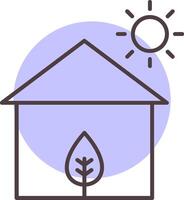 Eco House Line  Shape Colors Icon vector