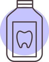 Mouthwash Line  Shape Colors Icon vector