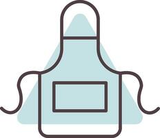 Apron Line  Shape Colors Icon vector