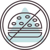 No Food Line  Shape Colors Icon vector