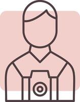 Camera Man Line  Shape Colors Icon vector