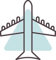 Airplane Line  Shape Colors Icon vector
