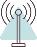 Antenna Line  Shape Colors Icon vector