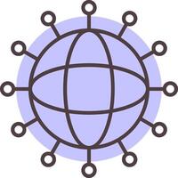 Connected Line  Shape Colors Icon vector