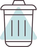 Dustbin Line  Shape Colors Icon vector