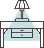 Console Table Line  Shape Colors Icon vector
