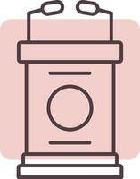Lectern Line  Shape Colors Icon vector