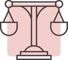 Justice Scale Line  Shape Colors Icon vector