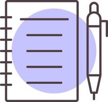 Notebook Line  Shape Colors Icon vector