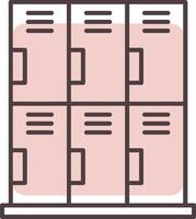 Locker Line  Shape Colors Icon vector