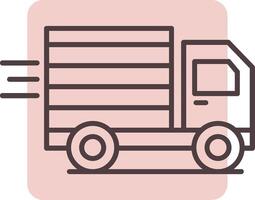 Cargo Truck Line  Shape Colors Icon vector