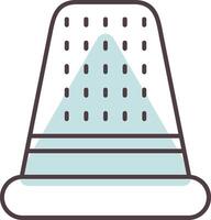 Thimble Line  Shape Colors Icon vector