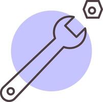 Wrench Line  Shape Colors Icon vector
