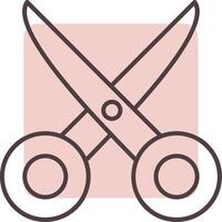 Scissors Line  Shape Colors Icon vector