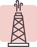 Oil Field Line  Shape Colors Icon vector