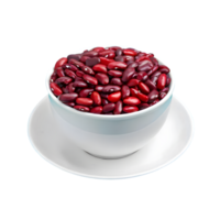 AI generated Red bean seeds in a white cup isolated on transparent background png