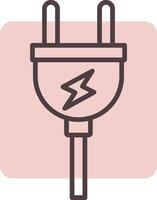 Plug Line  Shape Colors Icon vector