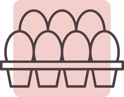 Egg Tray Line  Shape Colors Icon vector