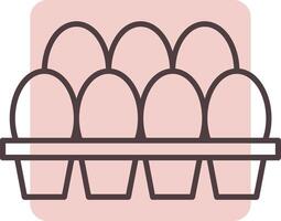 Egg Tray Line  Shape Colors Icon vector