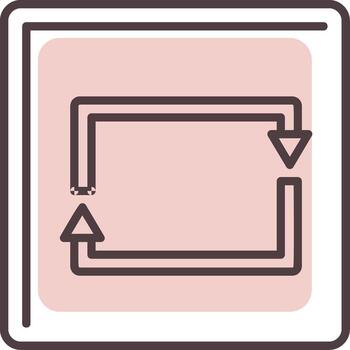 Rectangular Arrow Line  Shape Colors Icon vector