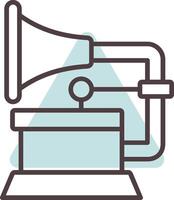 Gramophone Line  Shape Colors Icon vector