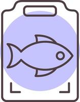 Fish Cooking Line  Shape Colors Icon vector