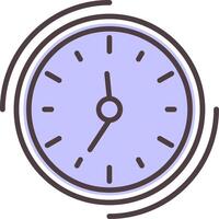 reloj línea forma colores icono vector