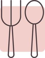 Fork Spoon Line  Shape Colors Icon vector