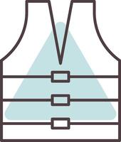 Life Jacket Line  Shape Colors Icon vector