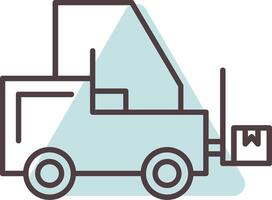 Forklift Line  Shape Colors Icon vector