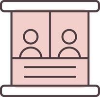 Ticket Box Line  Shape Colors Icon vector