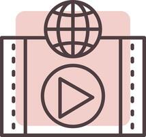 Video Ad Line  Shape Colors Icon vector