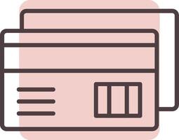 crédito tarjeta pago línea forma colores icono vector