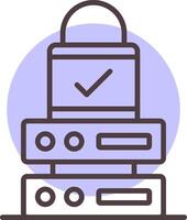 Data Protection Line  Shape Colors Icon vector