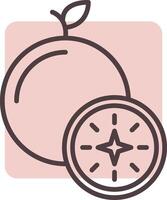 Guava Line  Shape Colors Icon vector