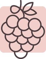Zinfandel Grapes Line  Shape Colors Icon vector