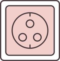 Wall Socket Line  Shape Colors Icon vector