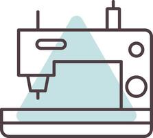 Sewing Machine Line  Shape Colors Icon vector