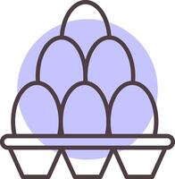 Egg Carton Line  Shape Colors Icon vector