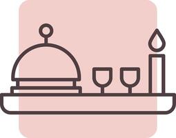 Dinner Line  Shape Colors Icon vector